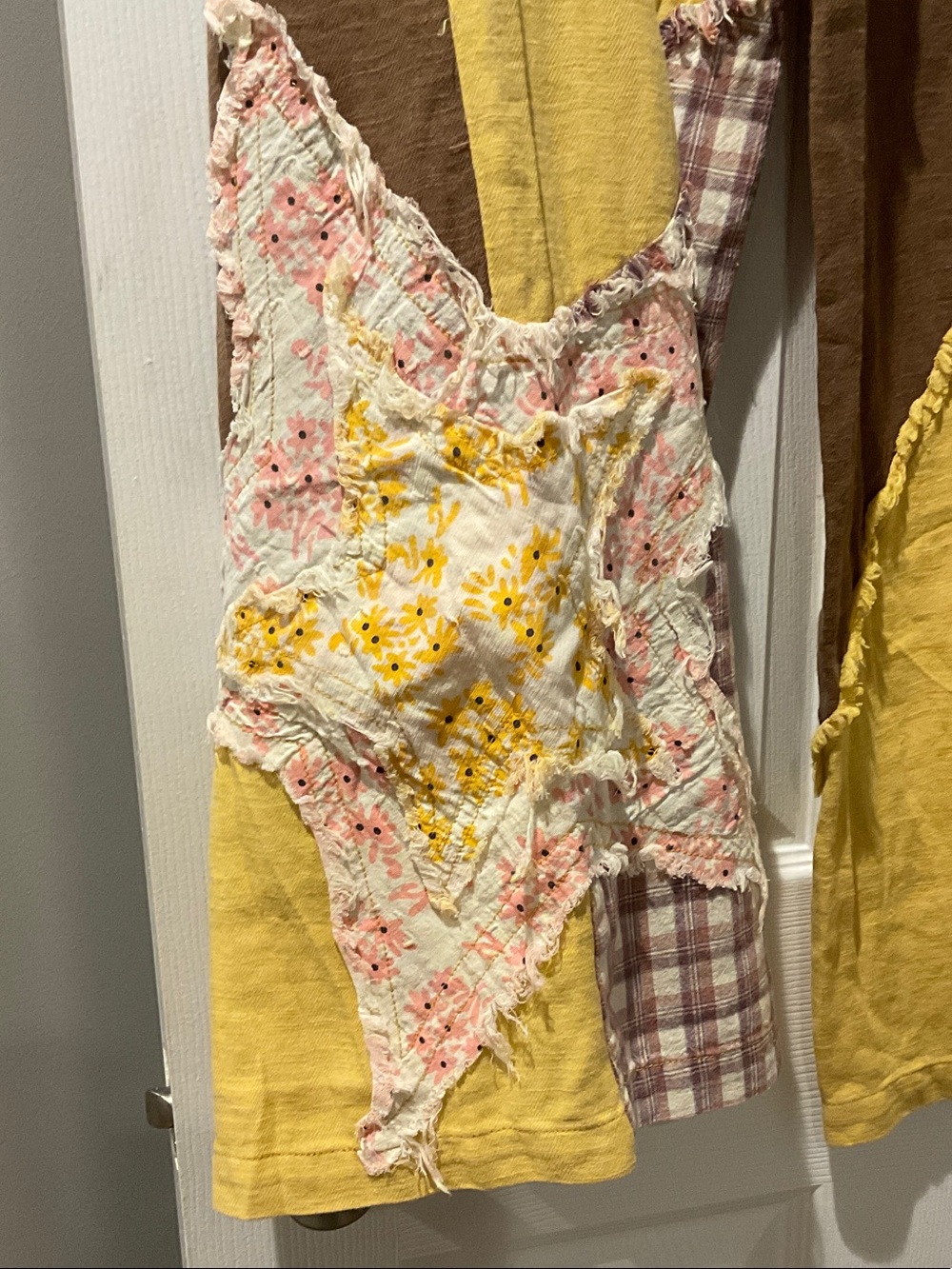 Patchwork Wide Leg Pants in Yellow and Brown - Price Firm! - Picture 3 of 5